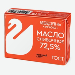 Масло сладкосливочное Лебедяньмолоко Крестьянское 72.5% БЗМЖ 180г, 180 г