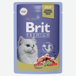 Влажный корм Brit Premium Форель в желе, для взрослых кошек 85 г