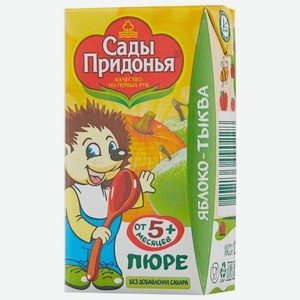 Фруктовое пюре Сады Придонья Яблоко-Тыква, с 5 месяцев, 125 г