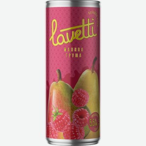 Сидр фруктовый LAVETTI со вкусом малины и груши, газированный ароматизированный сладкий фильтрованный пастеризованный, 0.25л