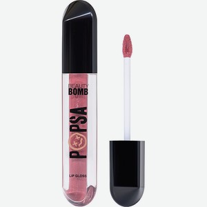 BEAUTY BOMB Блеск для губ Popsa Lip Gloss, 03 темно-розовый с блестками, 4 мл