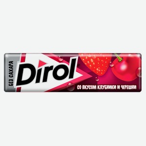 Жевательная резинка Dirol клубника и черешня без сахара, 13.6 г