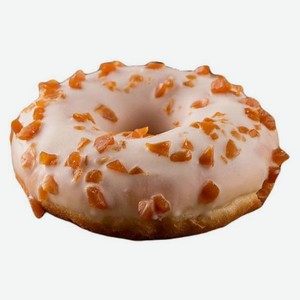 Донат АШАН с глазурью белый шоколад и карамелью замороженный, 45 г х 2 шт