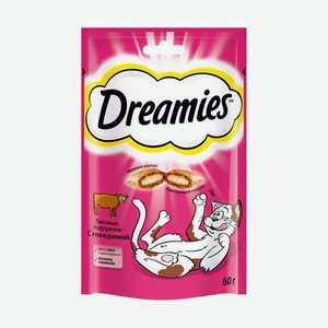 Лакомые подушечки для кошек, Dreamies, с говядиной, 60 г