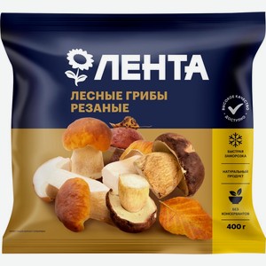 Смесь грибная ЛЕНТА из лесных грибов резаная, Россия, 400 г