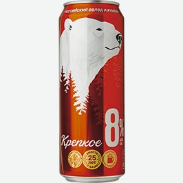 Пиво Белый Медведь, Крепкое, Светлое, 0,45 Л