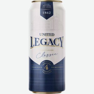 Пиво United Legacy Классический Лагер Светл. Фильтр. Пастер. Ж/Б 0,43Л