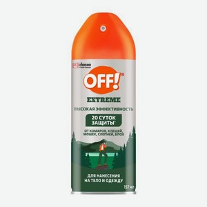 Аэрозоль от комаров клещей мошек и слепней OFF! Extreme 157мл