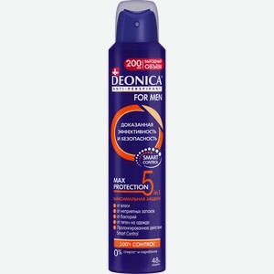 Антиперспирант мужской спрей Deonica Максимальная защита (Max Protection) 5 в 1 200 мл