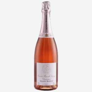 Шампанское Alain Bailly Cuvee Rose De Serzy розовое брют 0,75 л в подарочной упаковке
