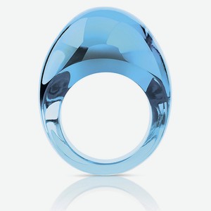 LALIQUE Кольцо-Кабошон Bleu Clair (прозрачный синий), размер 53