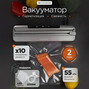 STONBERG Вакуумный упаковщик Luminex W-101SL, Серебряный