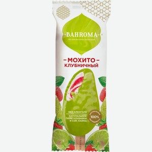 Мороженое Bahroma Эскимо Клубничный мохито молочное со вкусом клубники с клубничным сорбетом во фруктовой глазури со вкусом лайма 5% БЗМЖ, 75г, 75 г