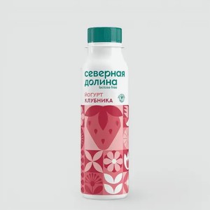 Йогурт безлактозный 2.2% «Северная Долина» Клубника, 260 г