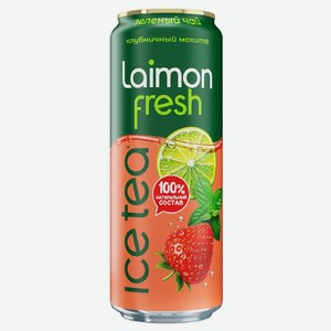 Холодный чай Laimon Fresh клубничный мохито зелёный, 450мл