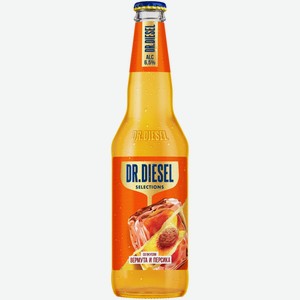 Пивной напиток Dr.Diesel Selections со вкусом Вермут - Персик нефильтрованный осветлённый пастеризованный 6,5%, 450мл