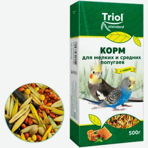 Сухой корм для мелких и средних попугаев с мёдом Triol 500г