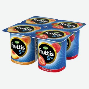 Йогуртный продукт густой ложковый Fruttis клубника-персик 5%, 115 г