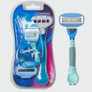INFINITY Женская бритва +2 сменные кассеты ComfortGlide, Голубой