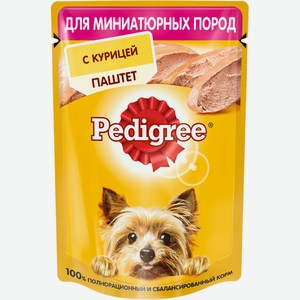 Корм д/взр.собак PEDIGREE мини пород паштет с курицей, Россия, 80 г