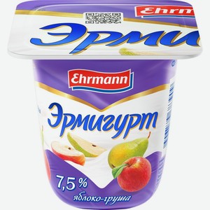 БЗМЖ Продукт йогур Эрмигурт яблоко/груша 7,5% 100г