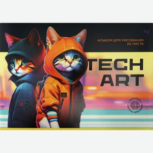 Альбом для рисования BG Techart 24 листа, А4, на скрепке