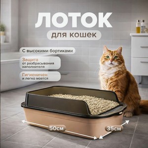 Лоток для кошек 50*35см_ИМП