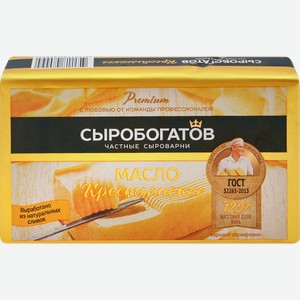 Масло сладкосливочное СЫРОБОГАТОВ Крестьянское несоленое 72,5%, без змж, 175г