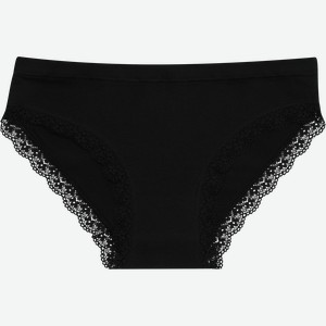 Трусы женские ATTO слипы с кружевом, черные, Арт. AW25201-09