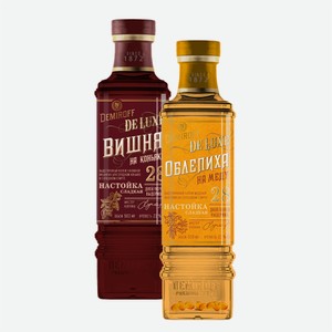 Настойка сладкая ДЕМИРОФФ Вишня на коньяке/Облепиха на меду/Черная смородина на коньяке 0,5л