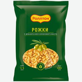 Макароны Роллтон, Рожки, Спирали, Ракушки, 400 Г