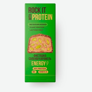 Батончик протеиновый Rock It Соленая карамель с фисташкой в шоколаде, 40 г