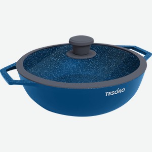 Жаровня TESORO Delio Induction total azure, литой алюминий, 3л, Арт. TDL030130tai
