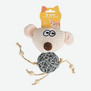 Игрушка для кошек Мышка Вьюн с колокольчиком Zoof