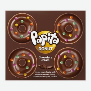 Кекс Donut с глазурью из какао и шоколадной начинкой Papita 160г 160 г