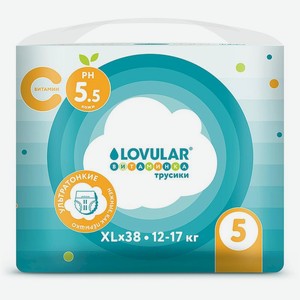 Трусики-подгузники Lovular Витаминка XL детские одноразовые, 38шт, 1.095 кг