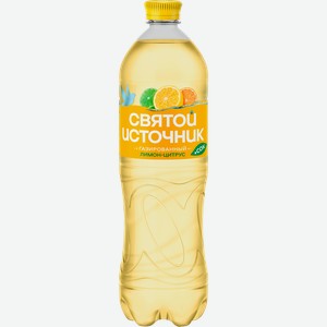 Вода+Сок СВЯТОЙ ИСТОЧНИК Вода Лимон-цитрус, газированная, 1л