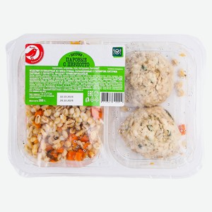 Биточки АШАН Красная птица паровые с перлотто, 200 г