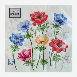 Бумажные салфетки анемоны Art Bouquet 33*33см 20шт 100 г