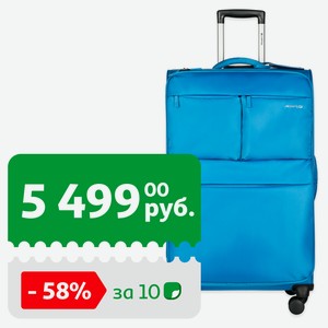 Чемодан мягкий Airport 8 колес синий, размер L