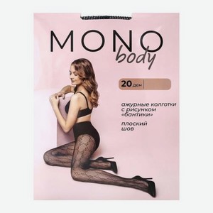 Чёрные колготки женские р.4 сетка Бантики Monobody 33 г