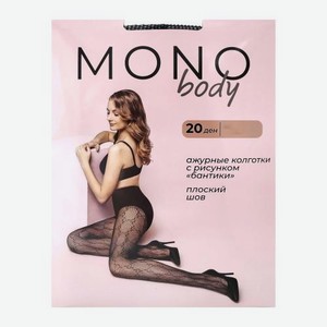 Чёрные колготки женские р.2 сетка Бантики Monobody 33 г