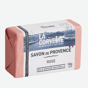 LA CORVETTE Мыло туалетное прованское для тела Роза Savon de Provence Rose, 100 гр