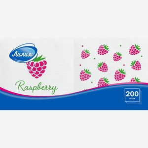 Салфетки Лилия бумажные с рисунком 1 слой 24*24см 200шт 169 г