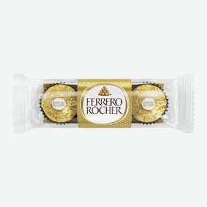 Конфеты Ferrero Rocher из молочного шоколада с начинкой из крема и лесного ореха 37.5г 38 г