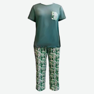 Пижама женская InExtenso с коротким рукавом зеленая, р. S-XXL