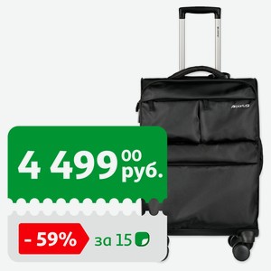 Чемодан мягкий Airport 8 колес черный, размер M