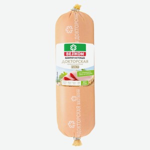 Колбаса вареная «Велком» Докторская из отборного мяса свинины и говядины без сои ГОСТ, ~ 1 кг цена за 1 кг