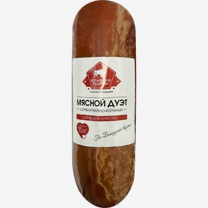 Колбаса варено-копченая БЕЛАРУСКIЯ РЭЦЭПТЫ Сервелат Мясной дуэт, весовая