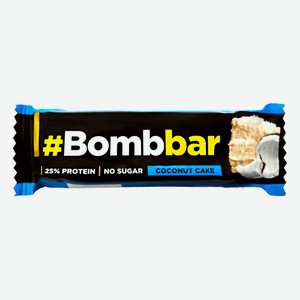 Батончик BOMBBAR Протеиновый Кокосовый торт в шоколаде, Россия, 40 г